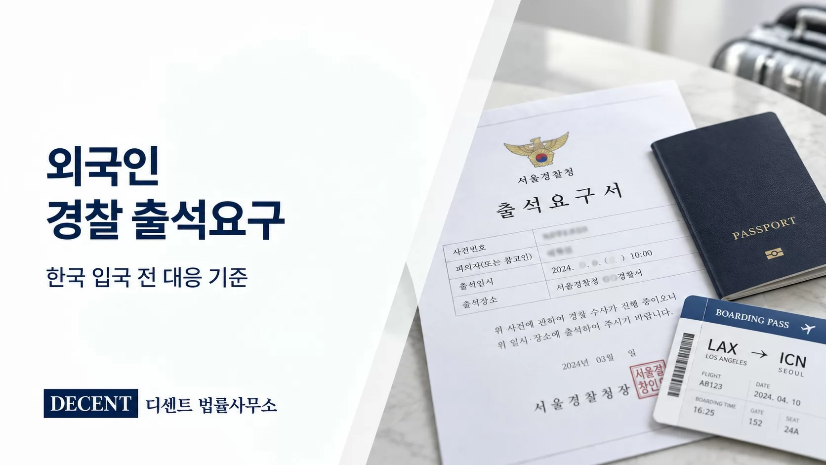 해외 거주 외국인의 한국 경찰 출석요구 및 조사 대응 안내