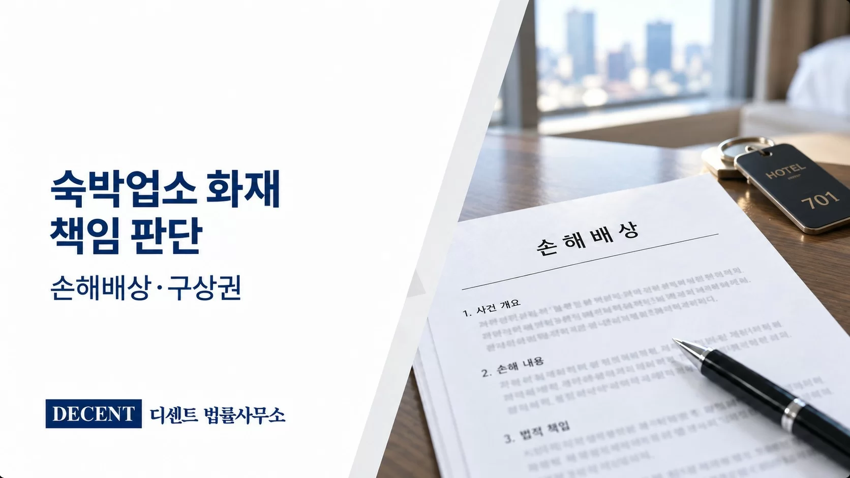 숙박업소 화재 발생 시 손해배상과 구상권 책임을 안내하는 법률 칼럼