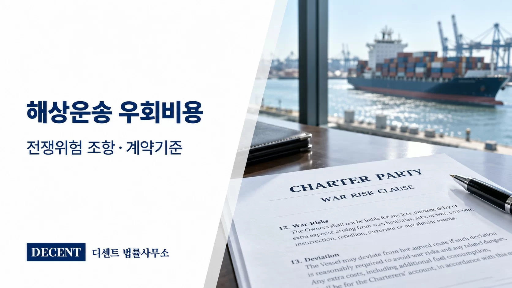해상운송 우회비용과 전쟁위험 조항, 계약상 부담 기준