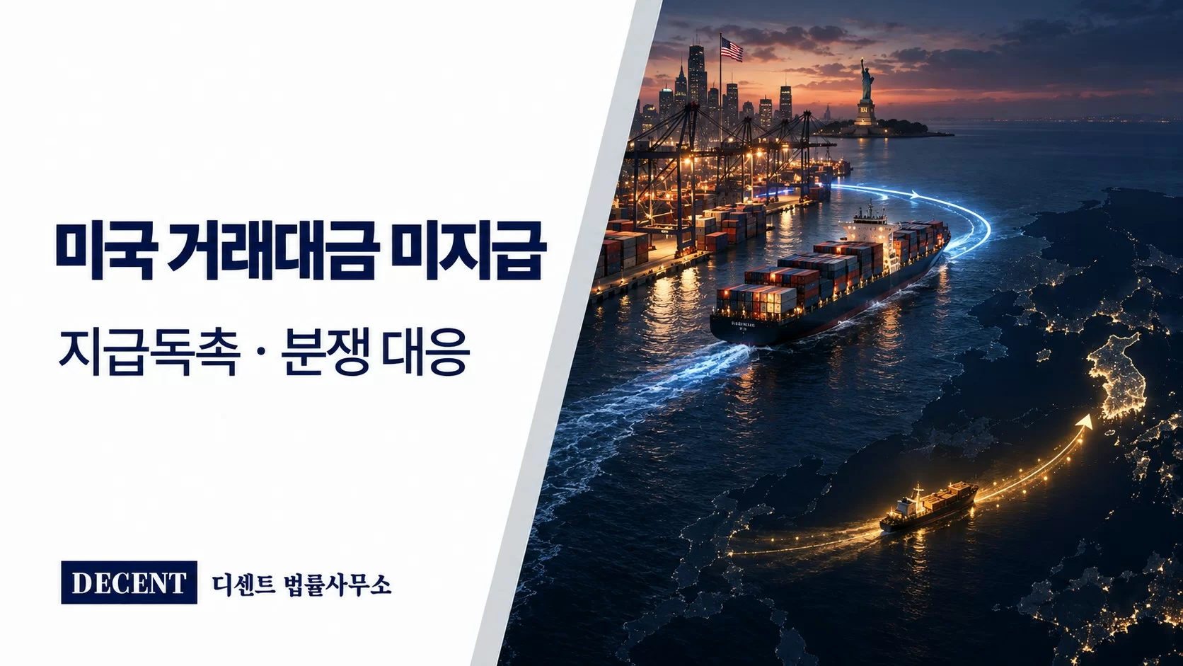미국 항만의 화물 운송과 끊어진 대금 지급 경로