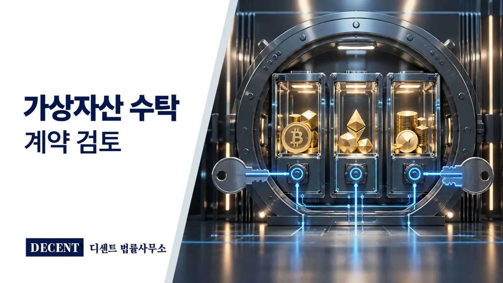 분리된 가상자산 보관 구획과 복수 승인키를 표현한 디지털 수탁 금고